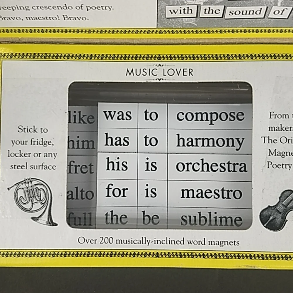 NWT Music Lover ❤️ magnetic poetry kit, over 200 music-themed magnets!